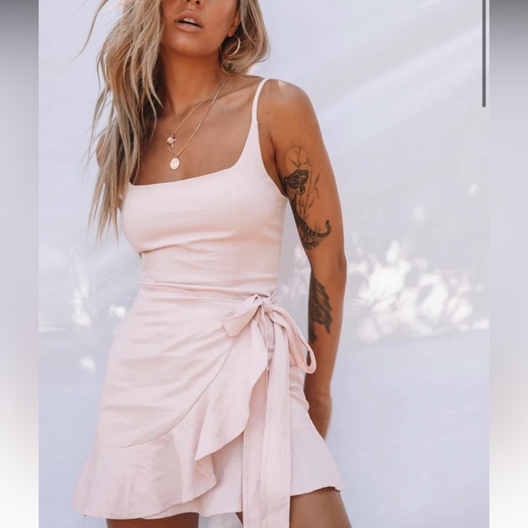 Princess Polly Cottage Hill Mini Dress Blush Pink Size 4 - Picture 1 of 4